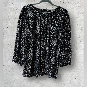 Karl Lagerfeld Daisy Print Button Down Blouse